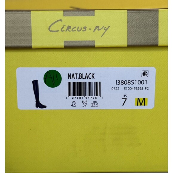 Circus By Sam Edelman Womens Knee High Boots Nat Black Round Toe Ankle Zipper 7M - Picture 12 of 14